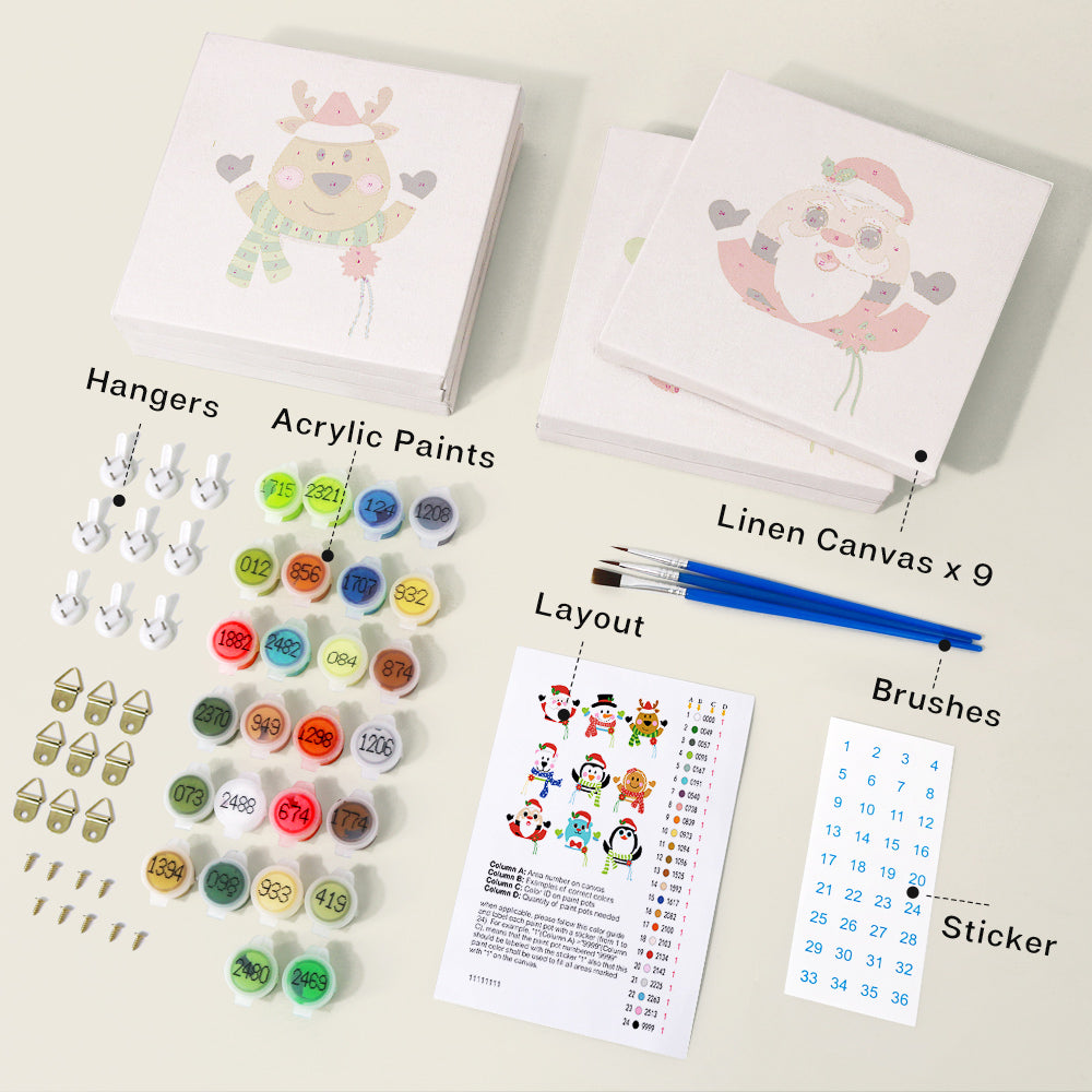 Fröhliche Freunde – Mini Malen-nach-Zahlen-Set