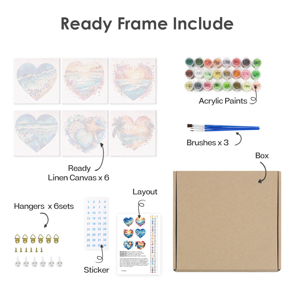 Cuori Oceanici – Set Mini di Canvas by Numbers