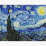 Starry Night - Diamond Painting-Craft Van Gogh's masterpiece with our diamond painting kit. Dive into the moonlit allure of 