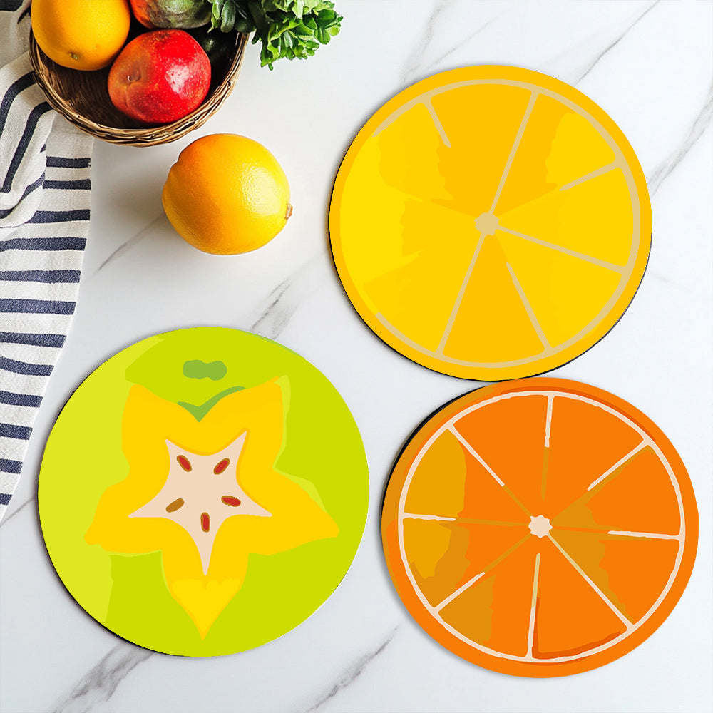 Tropical Fruits Collection - Paint by Numbers Placemats-Brighten your table with our Tropical Fruits Paint by Numbers Placemats. Paint vibrant designs of orange, lemon, watermelon, kiwi, dragonfruit, and more.-Canvas by Numbers