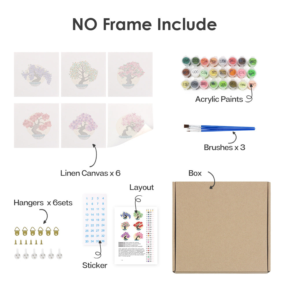 Zen Bonsai – Kit di Mini Canvas by Numbers