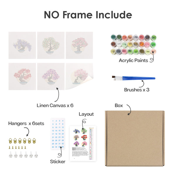 Zen Bonsai – Kit di Mini Canvas by Numbers