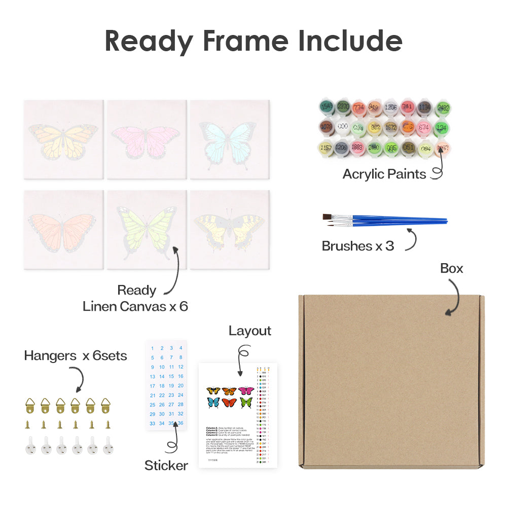 Beautiful Butterflies – Mini Paint by Numbers Set