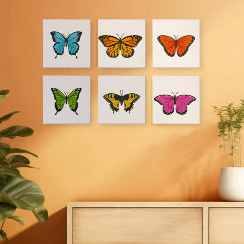 Beautiful Butterflies mini paint by numbers kit with acrylic paints and brushes included
