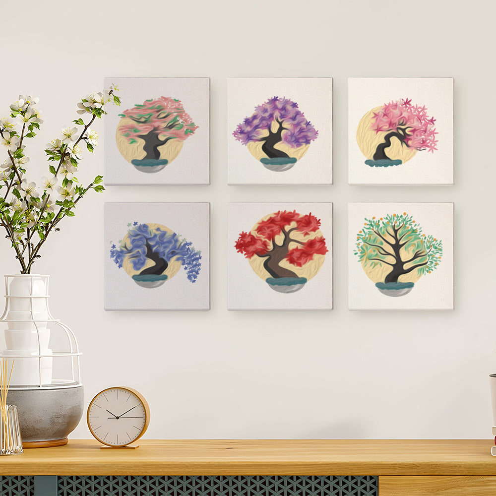 Bonsai Paint by Numbers Mini Set – 6 Zen Paintings