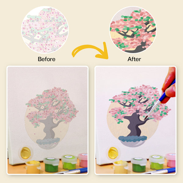 Zen Bonsai – Kit di Mini Canvas by Numbers