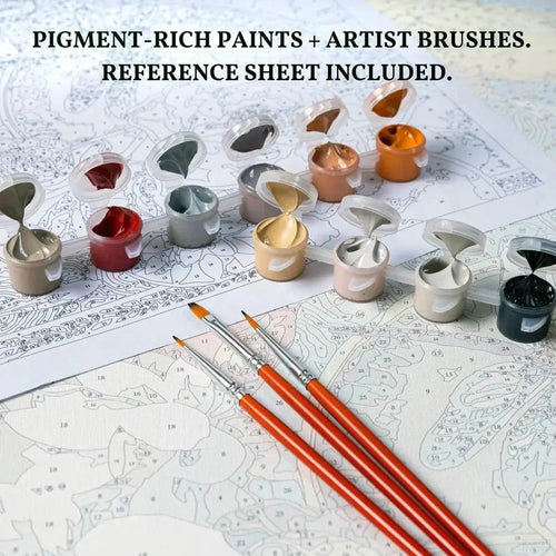 Baby Elephant Paint by Number for Kids Kit – Acrylic Paints & Brushes Included