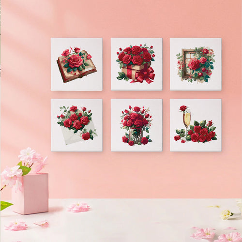 Love & Roses 2 mini paint by numbers kit with acrylic paints and brushes included
