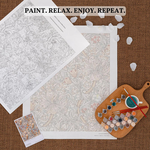 L'estanque aux Toits Rouges Complete Paint by Numbers Kit for Beginners