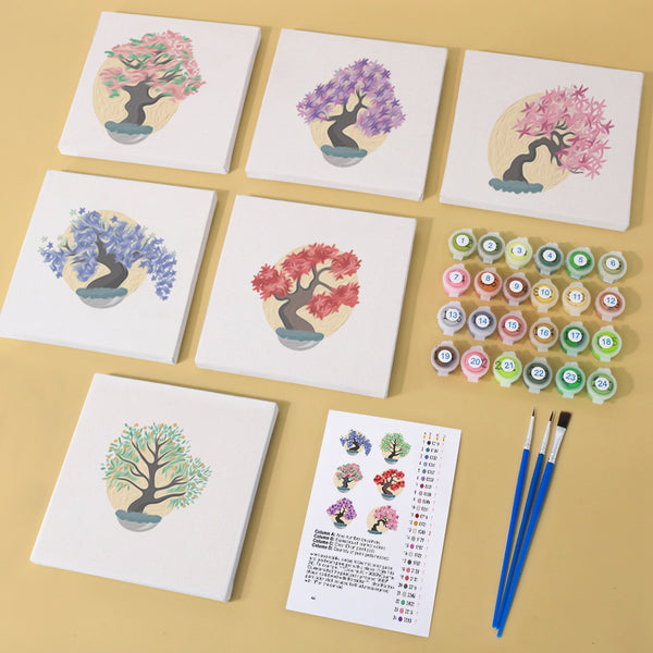 Zen Bonsai – Kit di Mini Canvas by Numbers