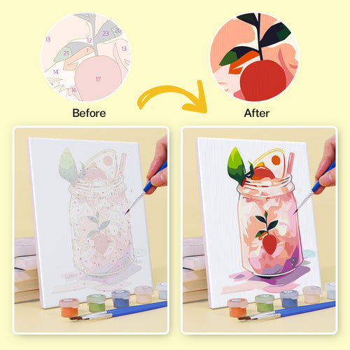 Sippin' in the Sun mini paint by numbers kit with acrylic paints and brushes included