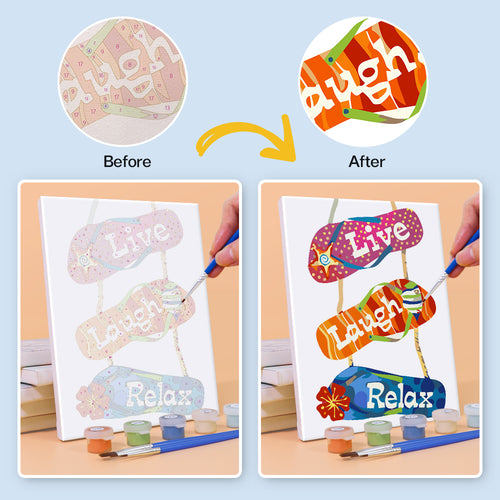 Summertime Collection mini paint by numbers kit with acrylic paints and brushes included