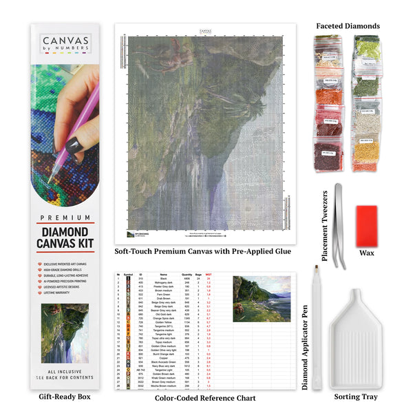 Een ruiterpad op Tahiti - Diamond Painting Kit