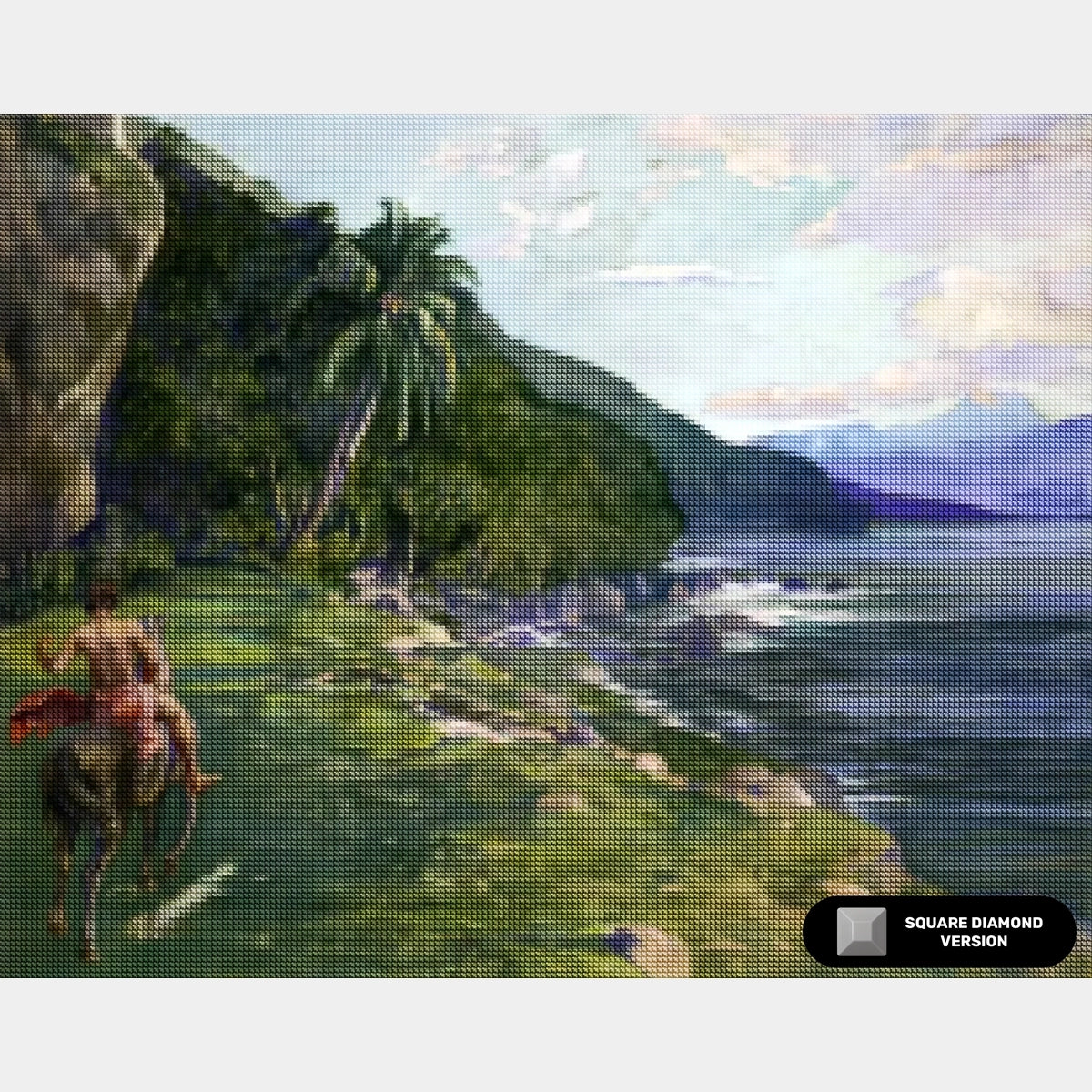 Een ruiterpad op Tahiti - Diamond Painting Kit