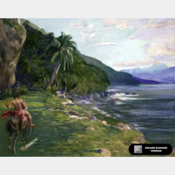 Een ruiterpad op Tahiti - Diamond Painting Kit