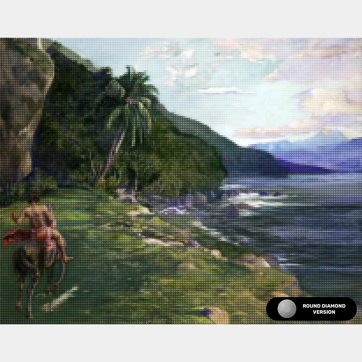 Een ruiterpad op Tahiti - Diamond Painting Kit