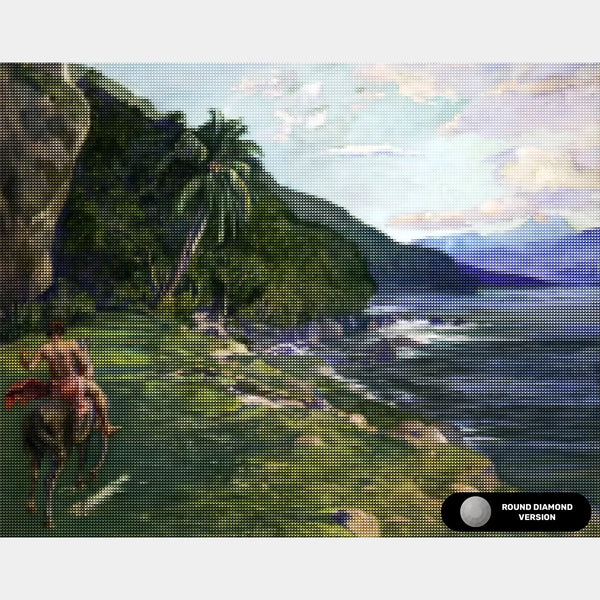 Een ruiterpad op Tahiti - Diamond Painting Kit