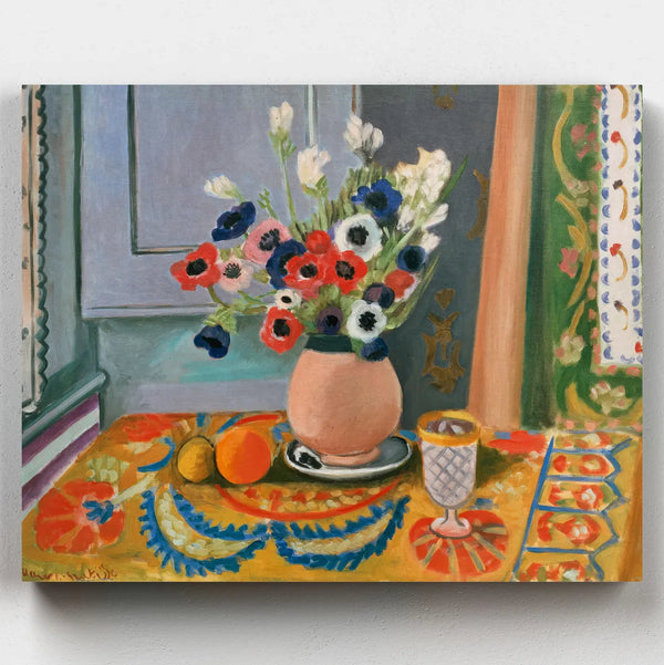 YEESAM ART Dipinto a olio fai da te per adulti e bambini, papaveri nel vaso, 16 x 20 pollici, con numeri a partire da 5 olio (papaveri, con cornice