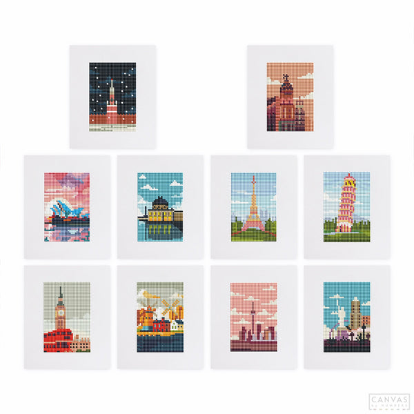 Around the World Collection - Mini Diamond Painting Kit-Craft the world’s wonders with this Mini Diamond Painting Collection. Explore 10 iconic landmarks in sparkling detail for travelers and art lovers!-Canvas by Numbers