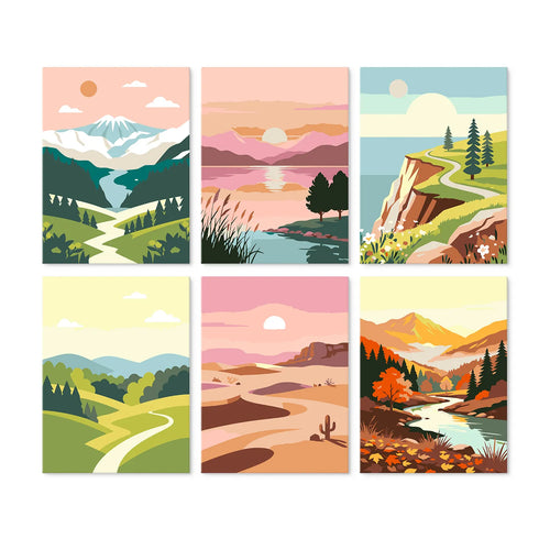 Wanderlust Landscapes Collection mini paint by numbers set cover