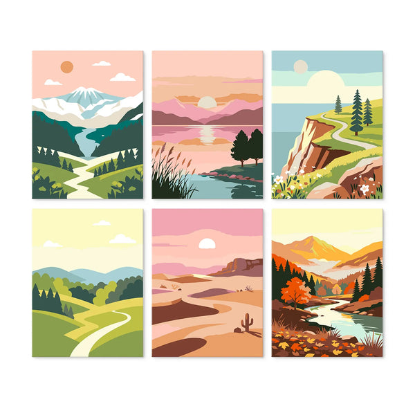 Wanderlust Landscapes Collection mini paint by numbers set cover