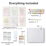 Teacup Florals mini paint by numbers kit design photo