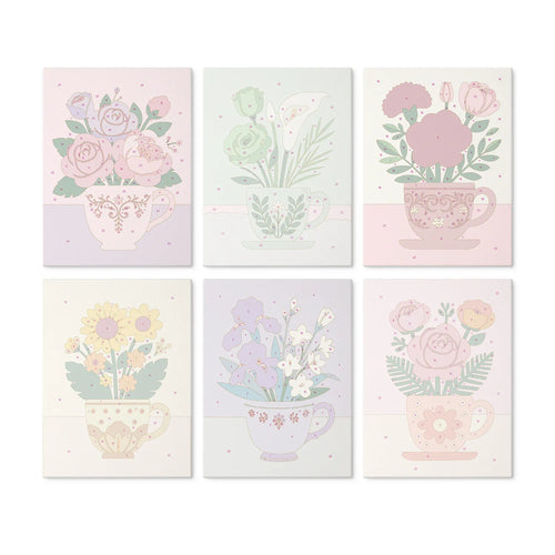 Teacup Florals mini paint by numbers kit design photo