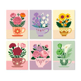 Teacup Florals mini paint by numbers set cover