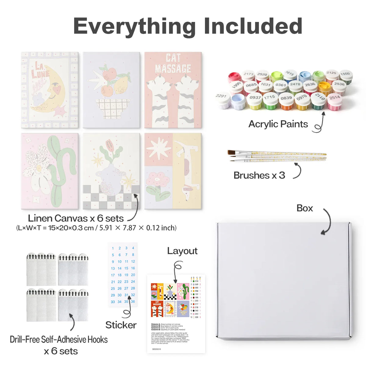 Whimsical Prints Collection mini paint by numbers kit design photo