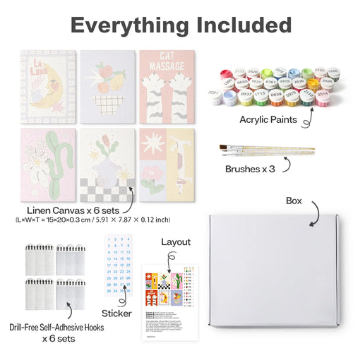 Whimsical Prints Collection mini paint by numbers kit design photo