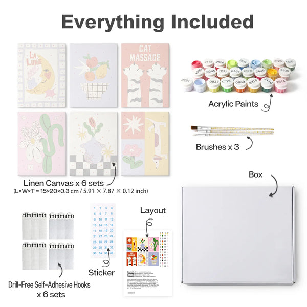 Whimsical Prints Collection mini paint by numbers kit design photo