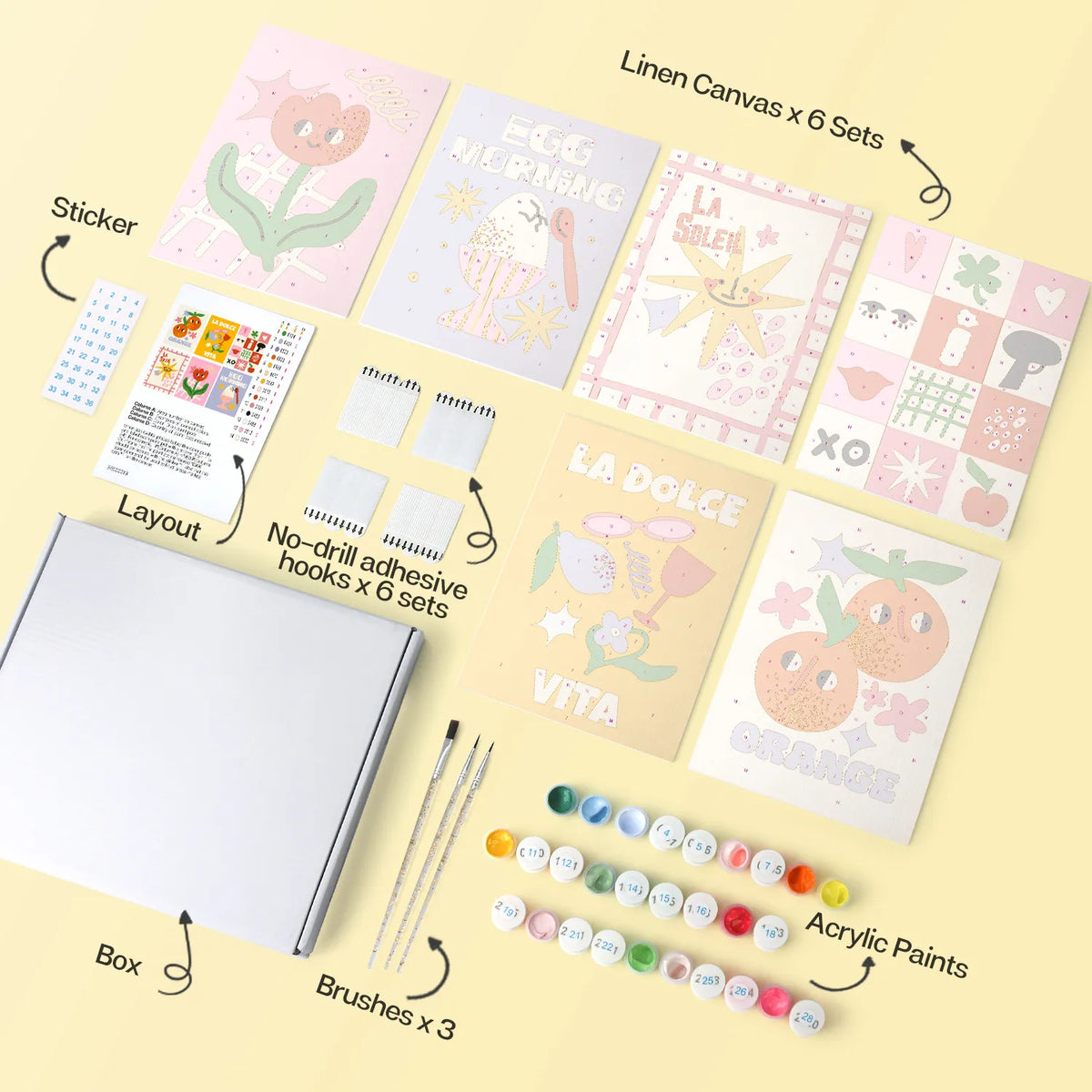 La Dolce Vita Collection mini paint by numbers kit design photo