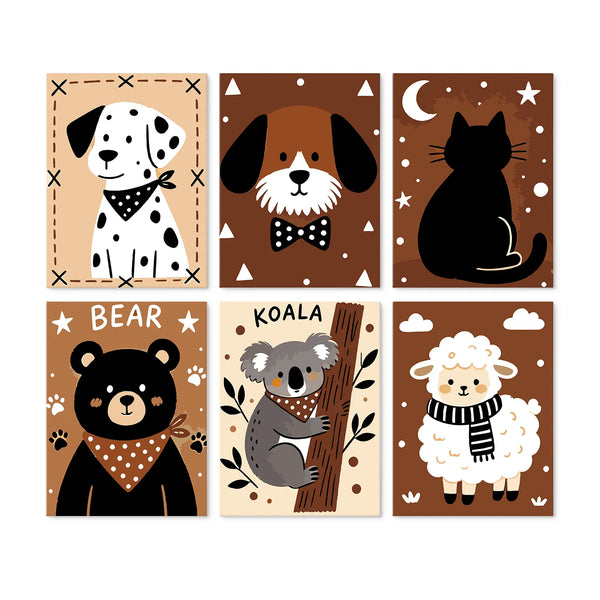 Cute Animal Friends mini paint by numbers set cover