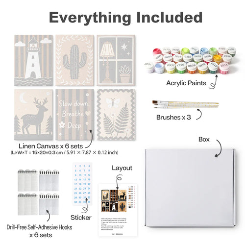 Quiet Moments Collection mini paint by numbers kit design photo