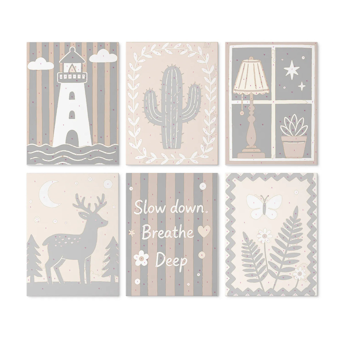 Quiet Moments Collection mini paint by numbers kit design photo