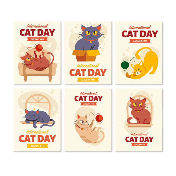International Cat Day Collection mini paint by numbers set cover