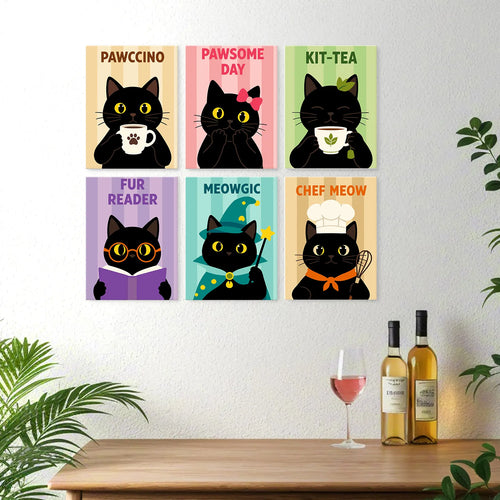 Purrfect Puns Collection mini paint by numbers kit design photo