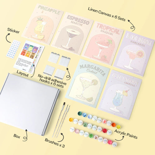 Bar Cart Classics Collection mini paint by numbers kit design photo