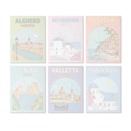 Mediterranean Escapes Collection mini paint by numbers kit design photo