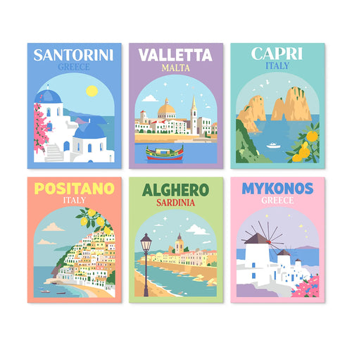 Mediterranean Escapes Collection mini paint by numbers set cover