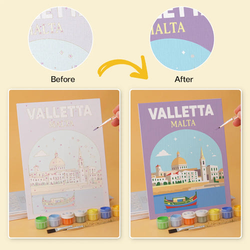 Mediterranean Escapes Collection mini paint by numbers kit design photo