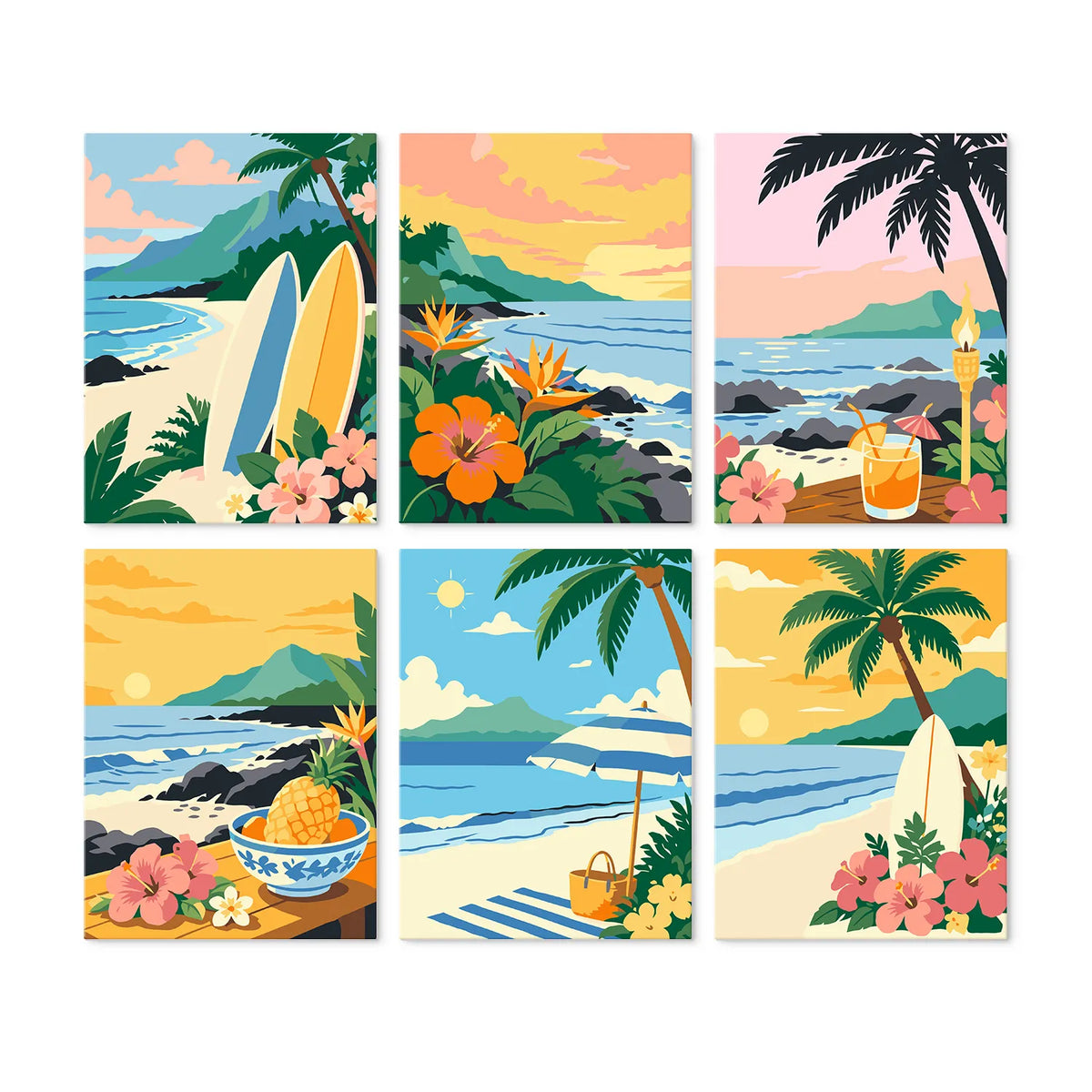 Tropical Paradise Collection mini paint by numbers set cover
