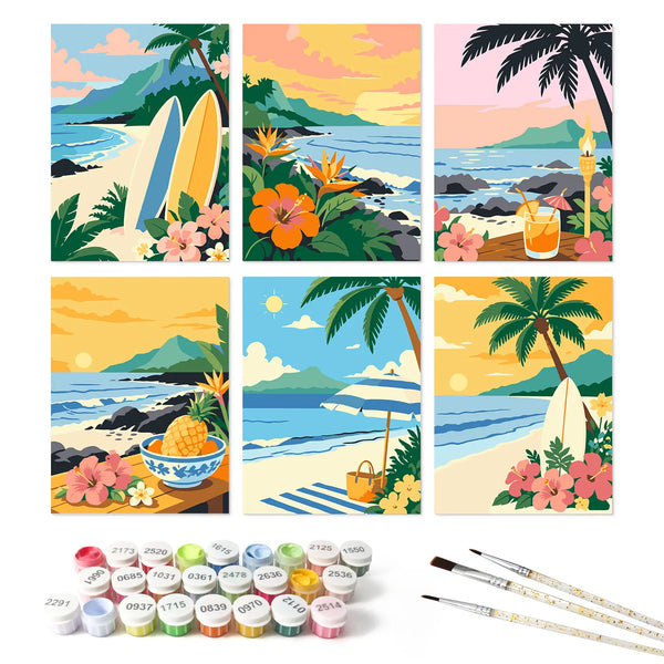 Tropical Paradise Collection mini paint by numbers kit design photo