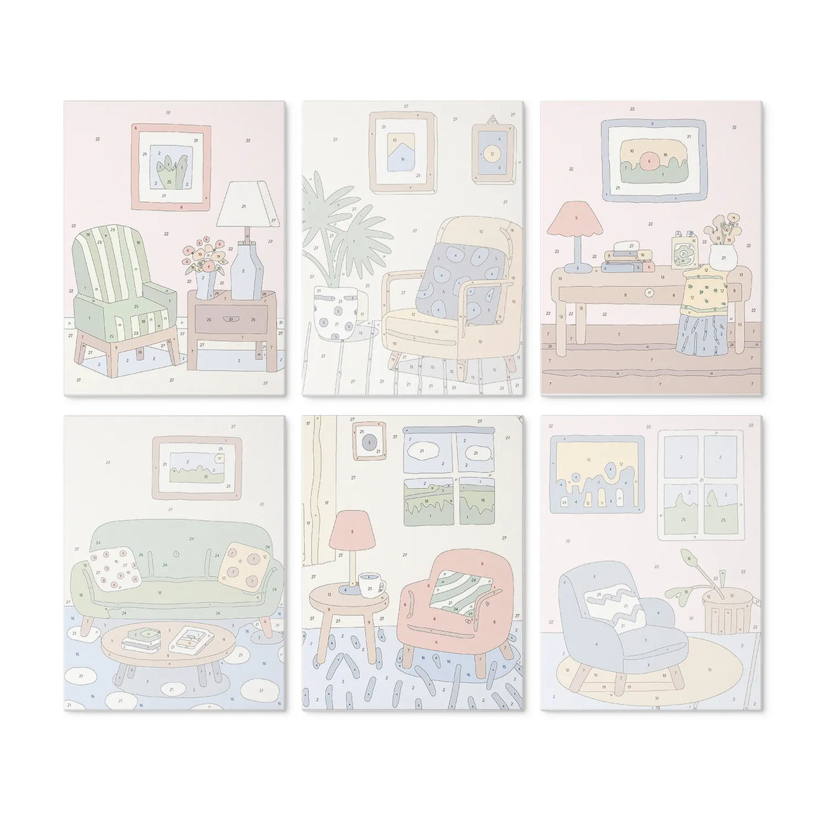 Cozy Corners Collection mini paint by numbers kit design photo