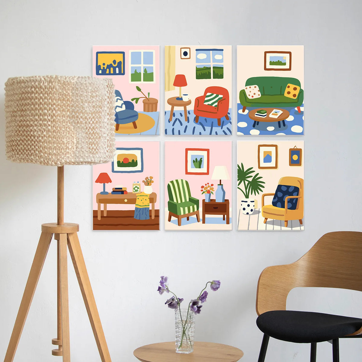 Cozy Corners Collection mini paint by numbers kit design photo