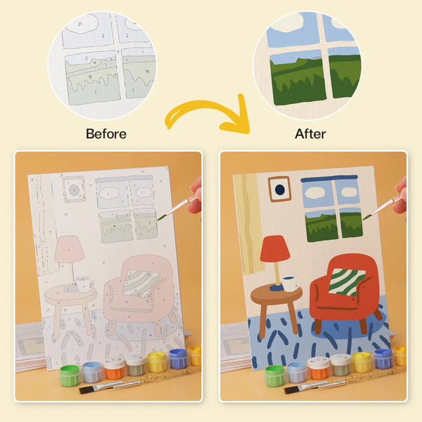Cozy Corners Collection mini paint by numbers kit design photo