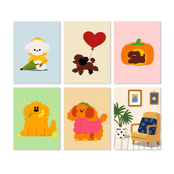 Poodle Parade Collection mini paint by numbers set cover