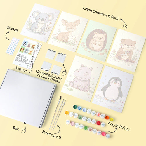 Baby Zoo Collection mini paint by numbers kit design photo
