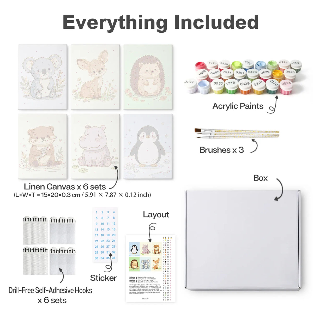 Baby Zoo Collection mini paint by numbers kit design photo