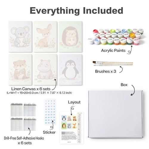 Baby Zoo Collection mini paint by numbers kit design photo